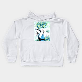 BLUE FLOWERS FOR A BEAUTIFUL GIRL Kids Hoodie